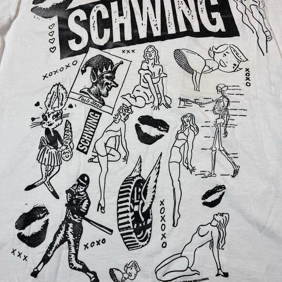 Vintage 90s SCHWING Single Stitch T-Shirt Large Fruit Of Loom USA Waynes World - Picture 2 of 13